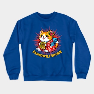 Bitcoin cat for feline lovers Crewneck Sweatshirt